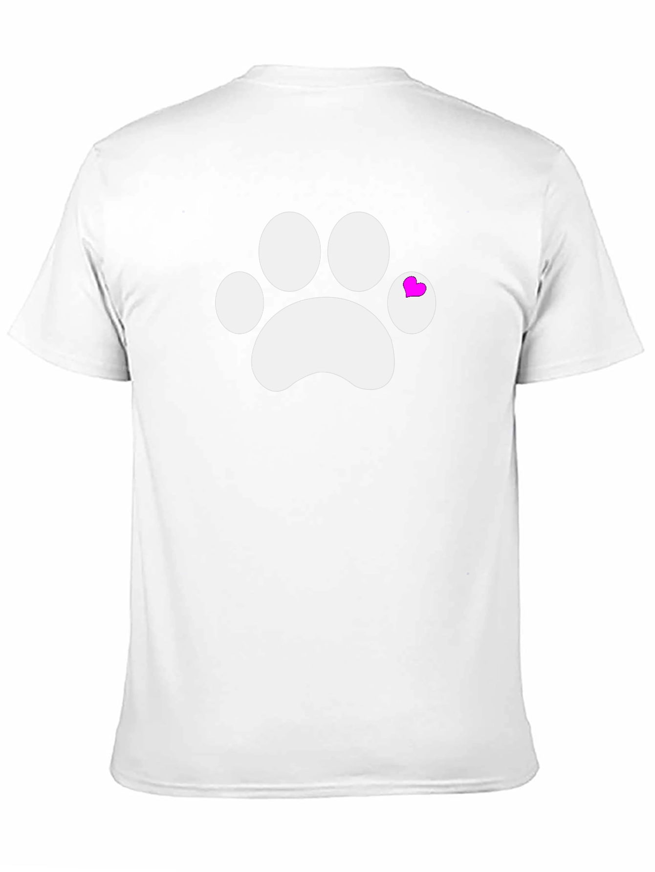 Cute Paw Print Tee with Heart Detail - Black