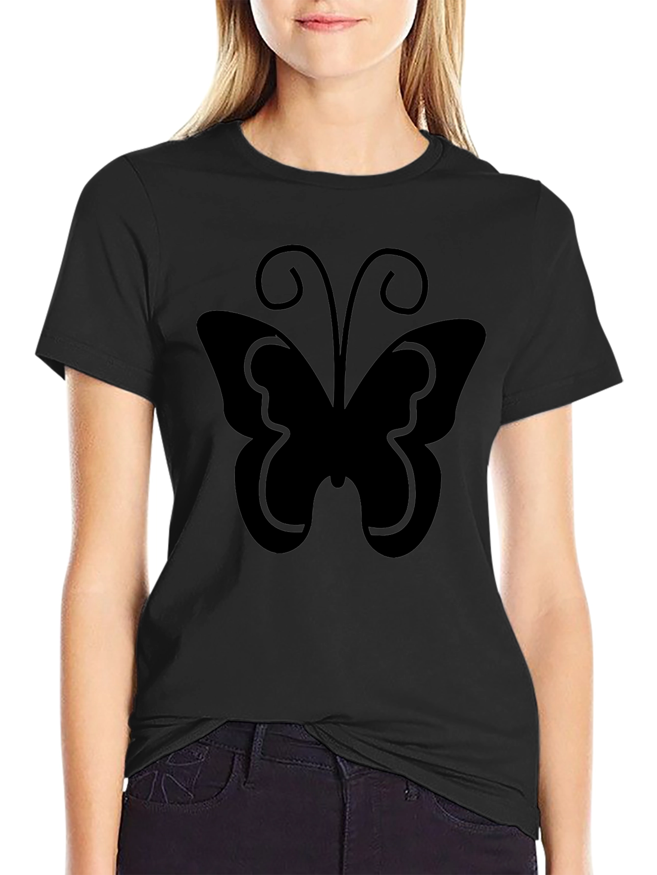 Black Butterfly Graphic Tee - Mens Casual T-Shirt