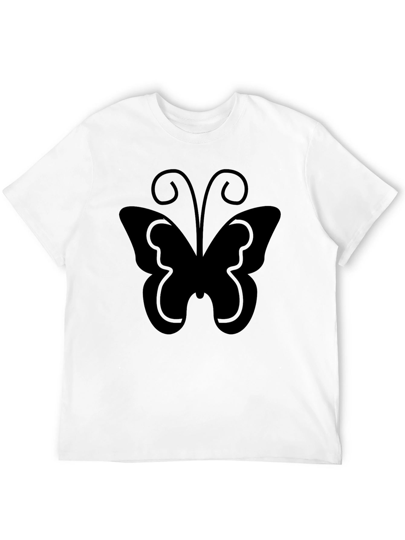 Black Butterfly Graphic Tee - Mens Casual T-Shirt