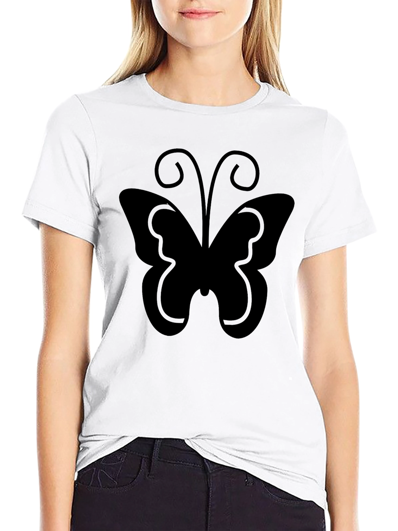 Black Butterfly Graphic Tee - Mens Casual T-Shirt