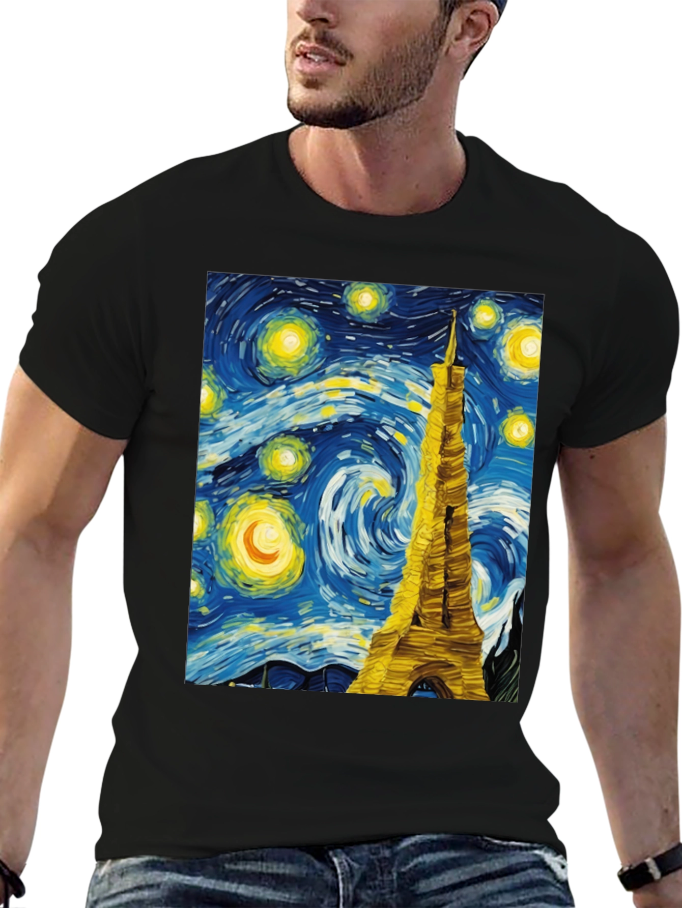 Starry Night Eiffel Tower Graphic Tee