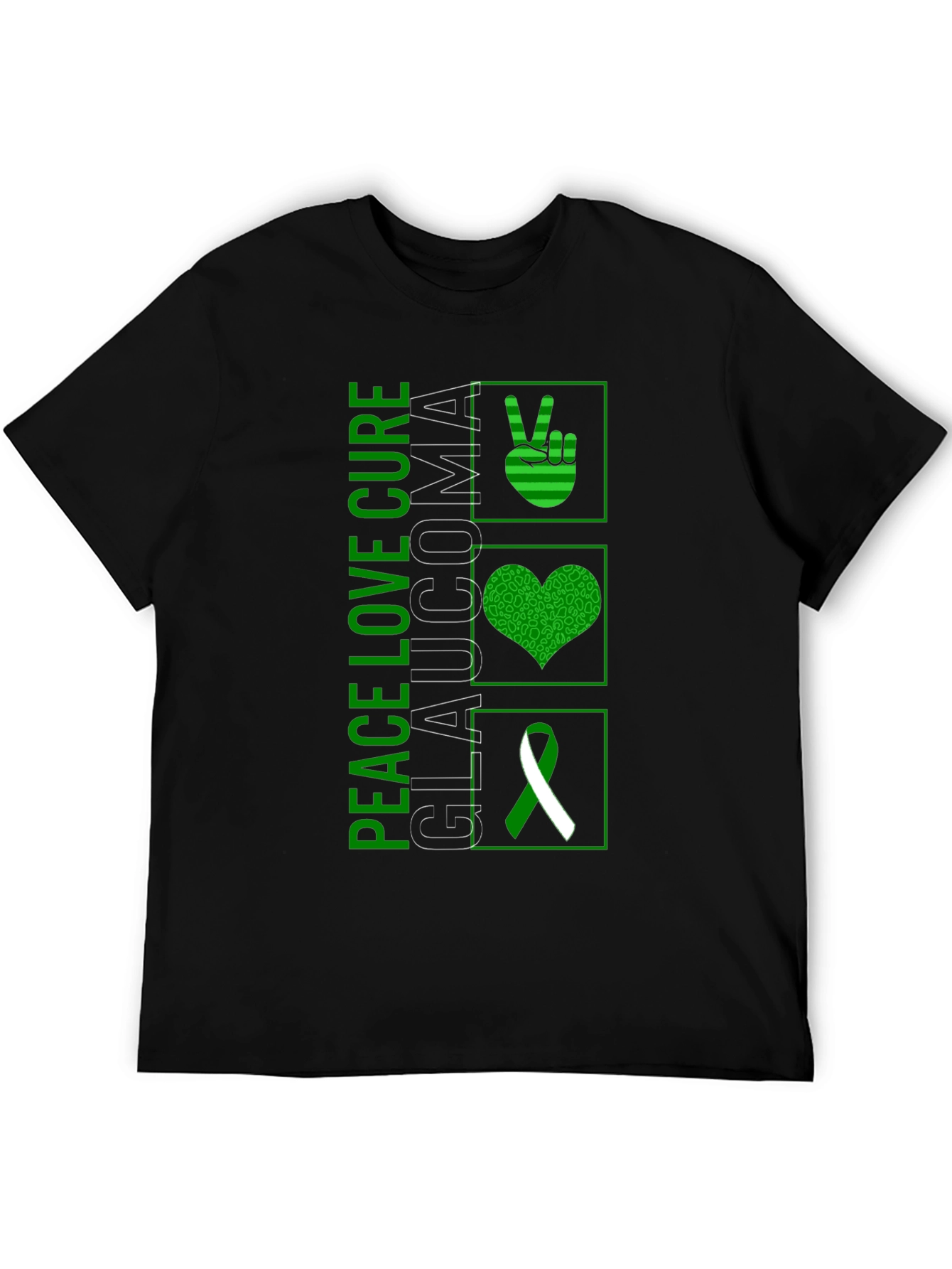Peace Love Cure Glaucoma Awareness T-Shirt