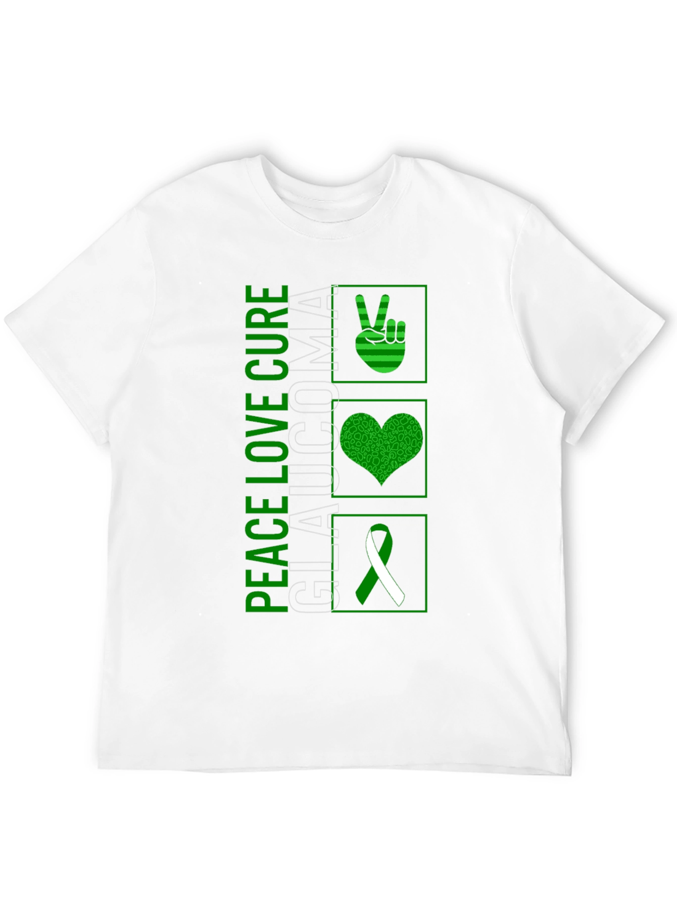 Peace Love Cure Glaucoma Awareness T-Shirt
