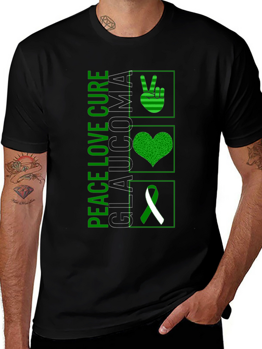 Peace Love Cure Glaucoma Awareness T-Shirt