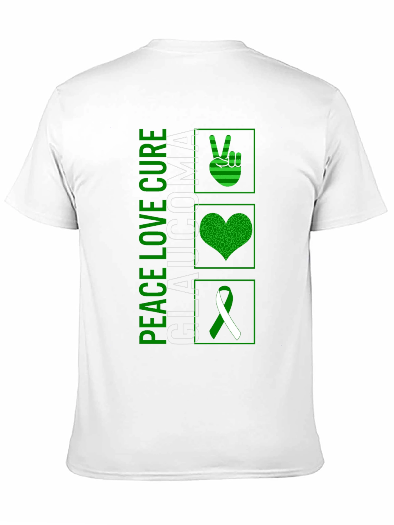 Peace Love Cure Glaucoma Awareness T-Shirt