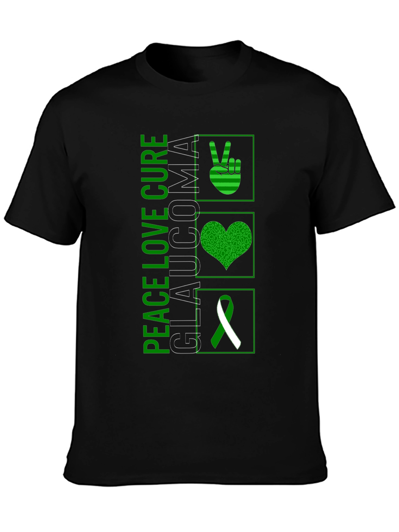 Peace Love Cure Glaucoma Awareness T-Shirt