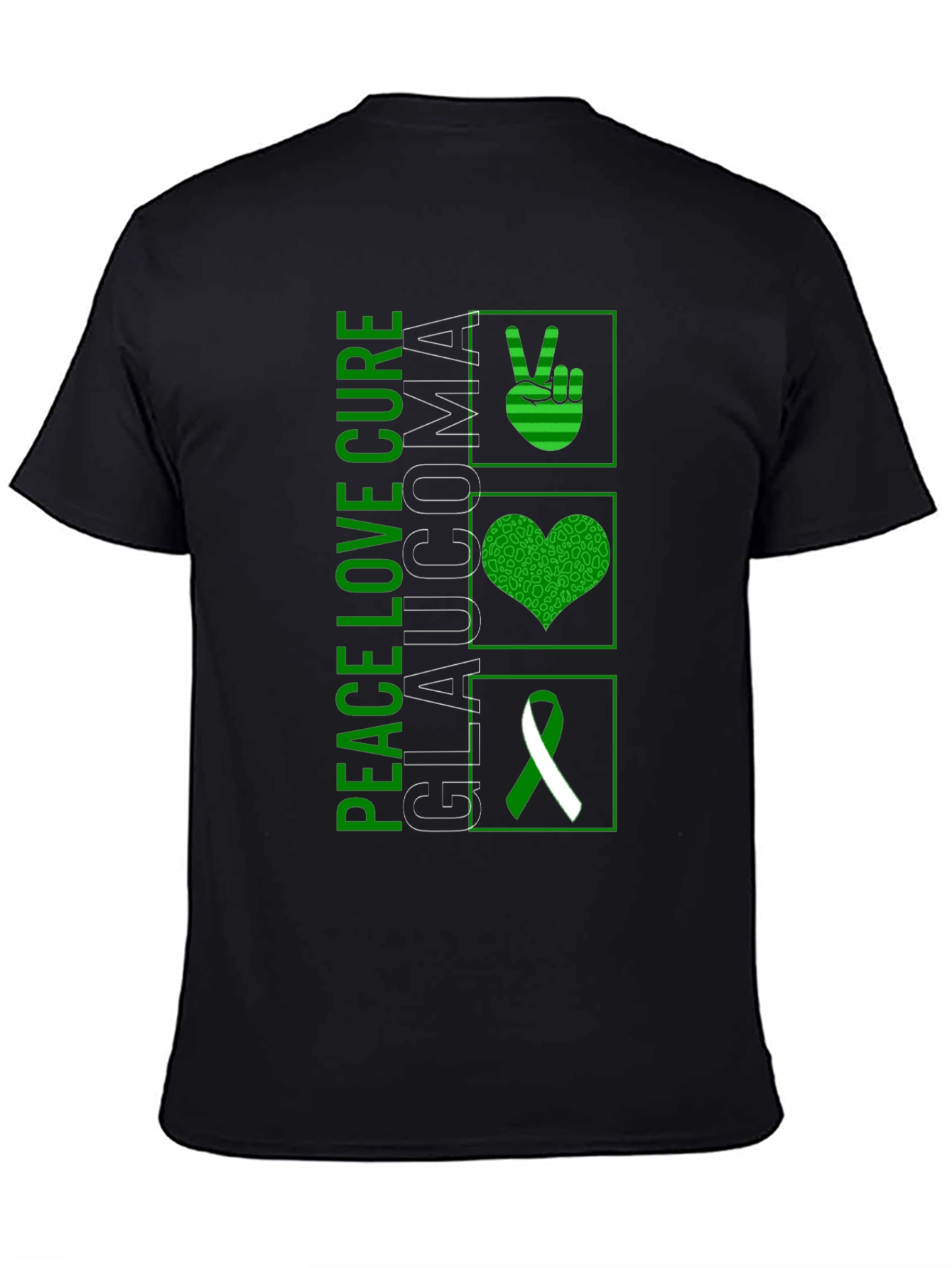 Peace Love Cure Glaucoma Awareness T-Shirt
