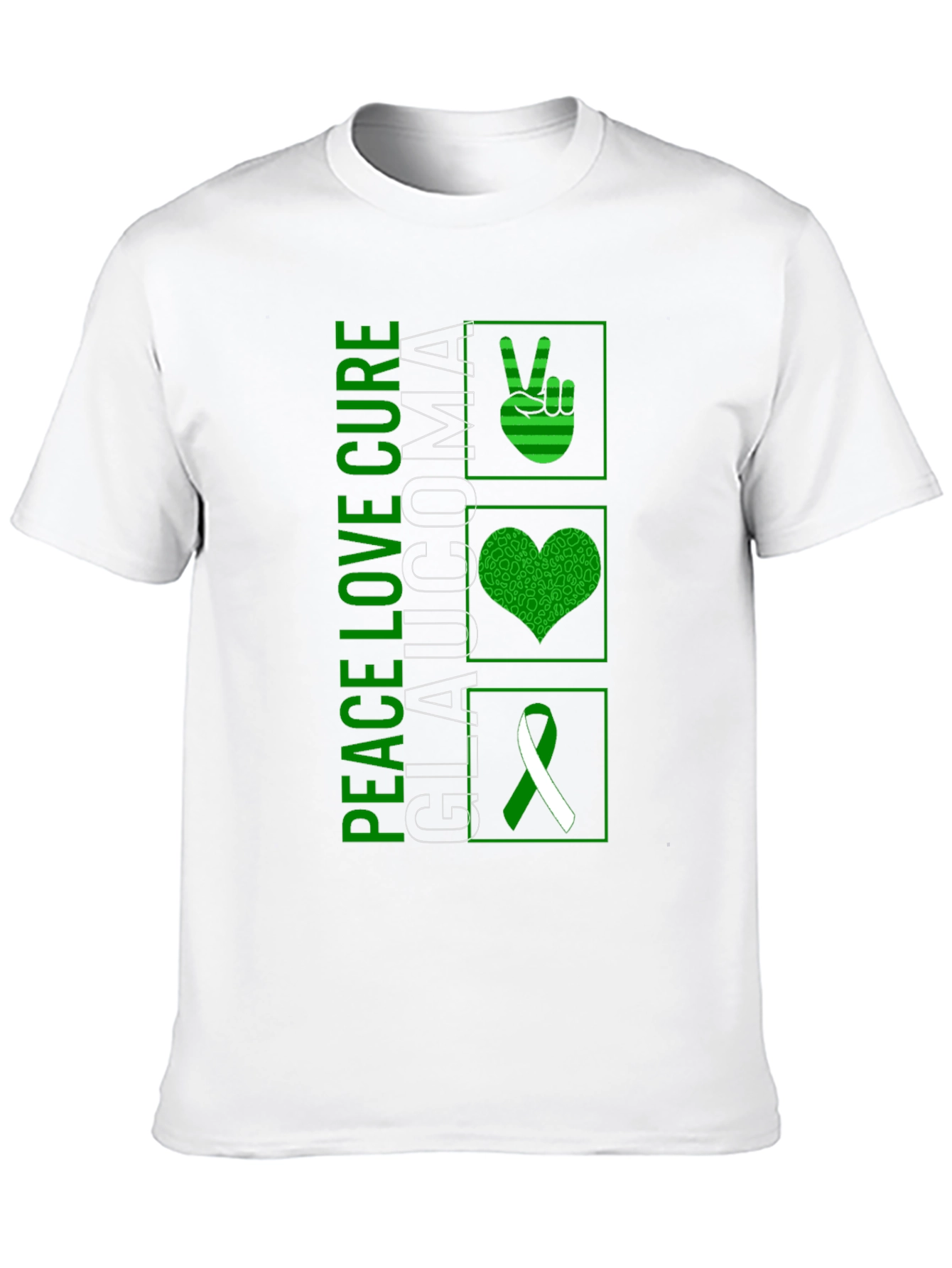 Peace Love Cure Glaucoma Awareness T-Shirt
