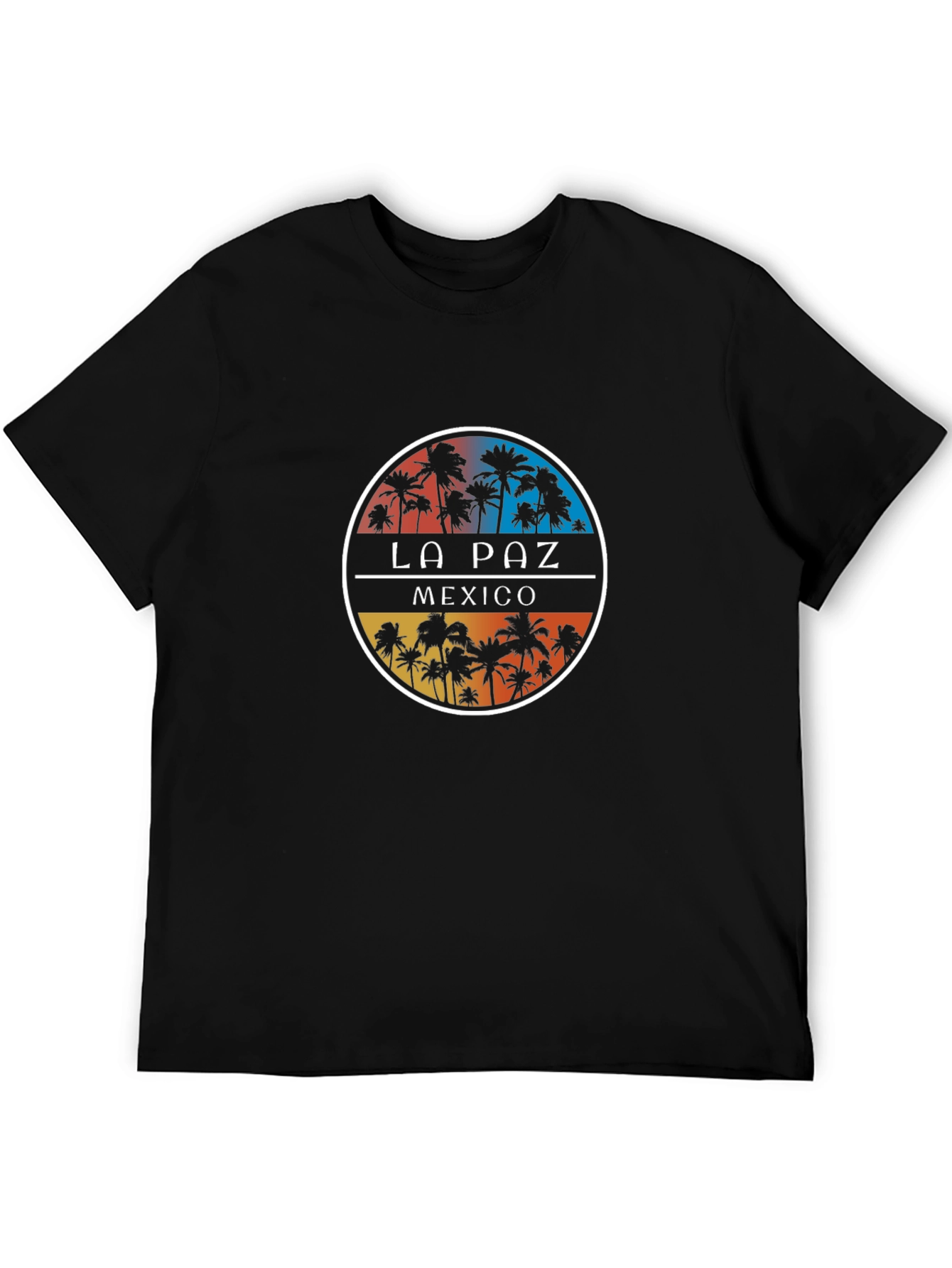La Paz Mexico Palm Tree Graphic Black T-Shirt