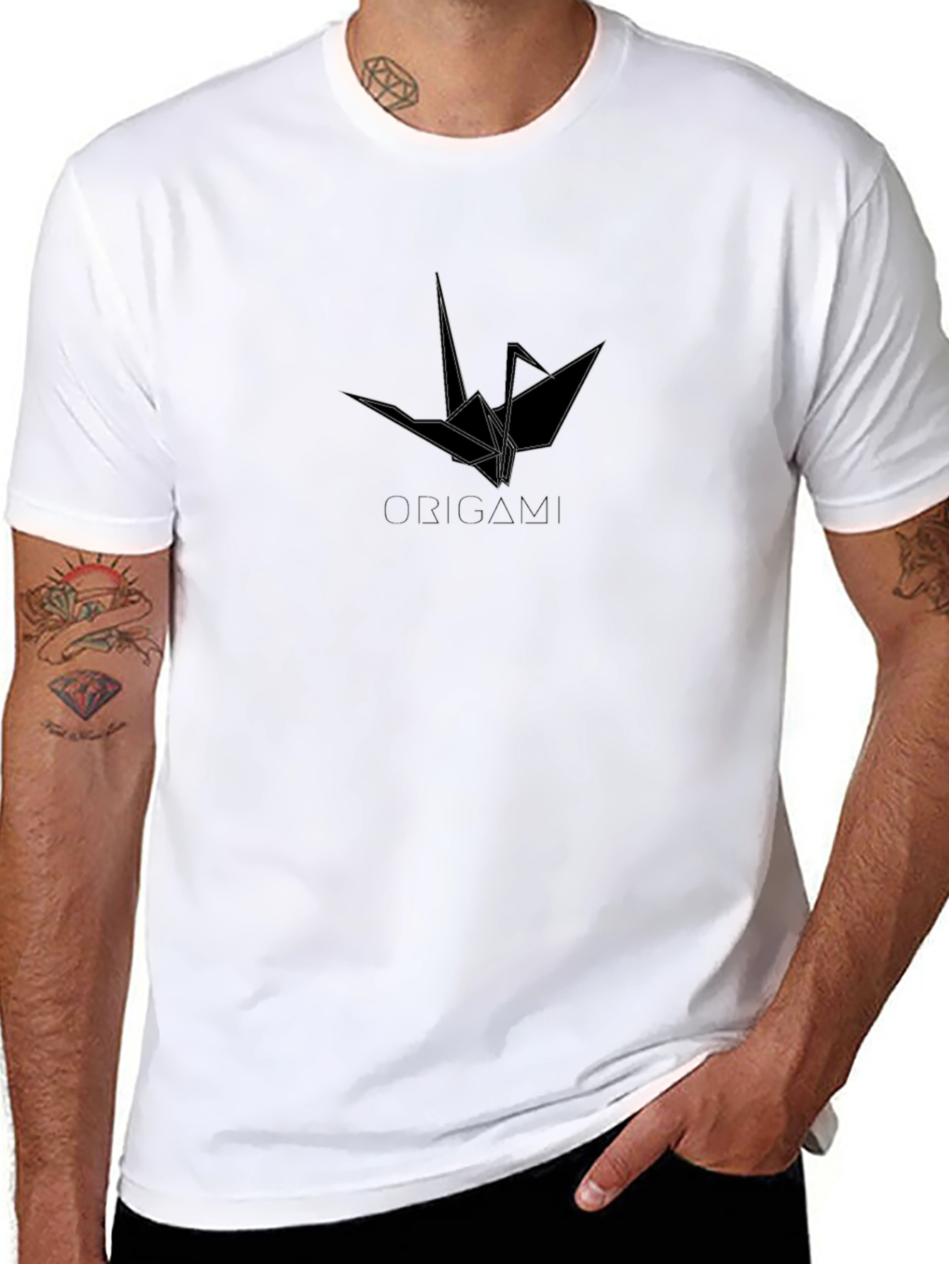 Origami Crane Graphic Tee - Black T-Shirt