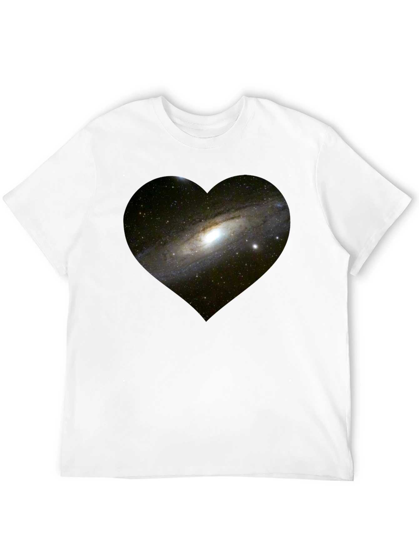 Galaxy Heart Black T-Shirt - Unique Space Design