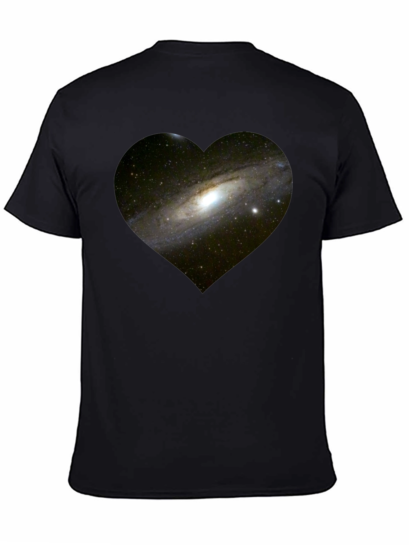 Galaxy Heart Black T-Shirt - Unique Space Design