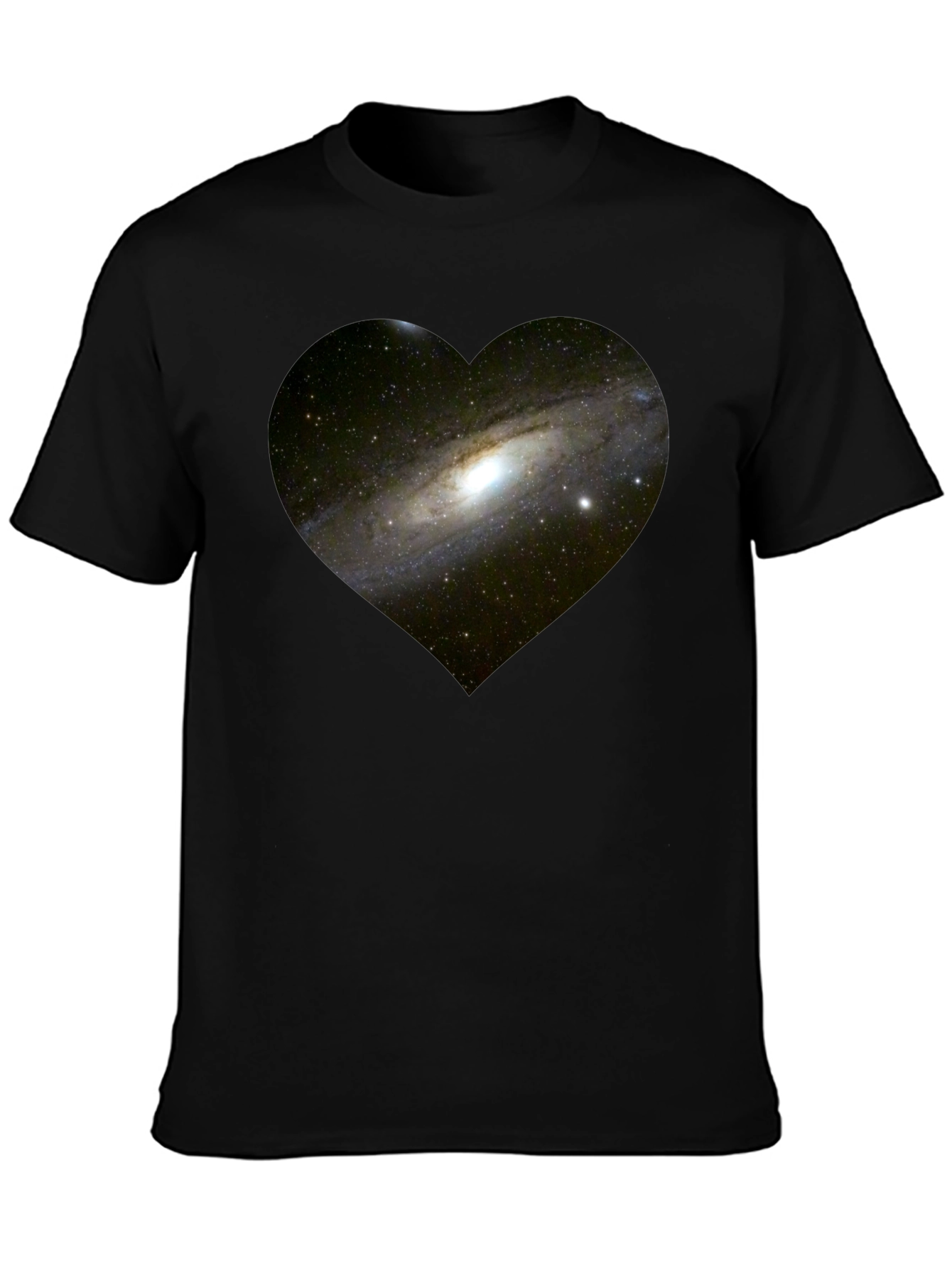 Galaxy Heart Black T-Shirt - Unique Space Design