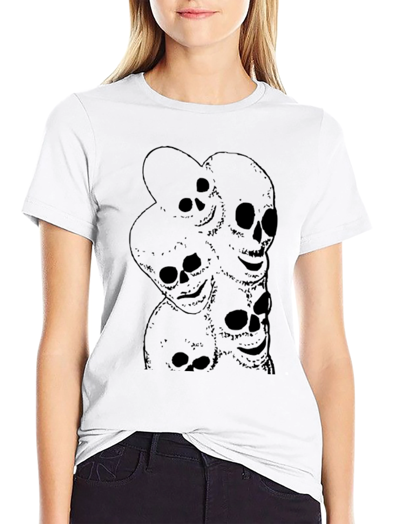Skull Pile Graphic Black T-Shirt