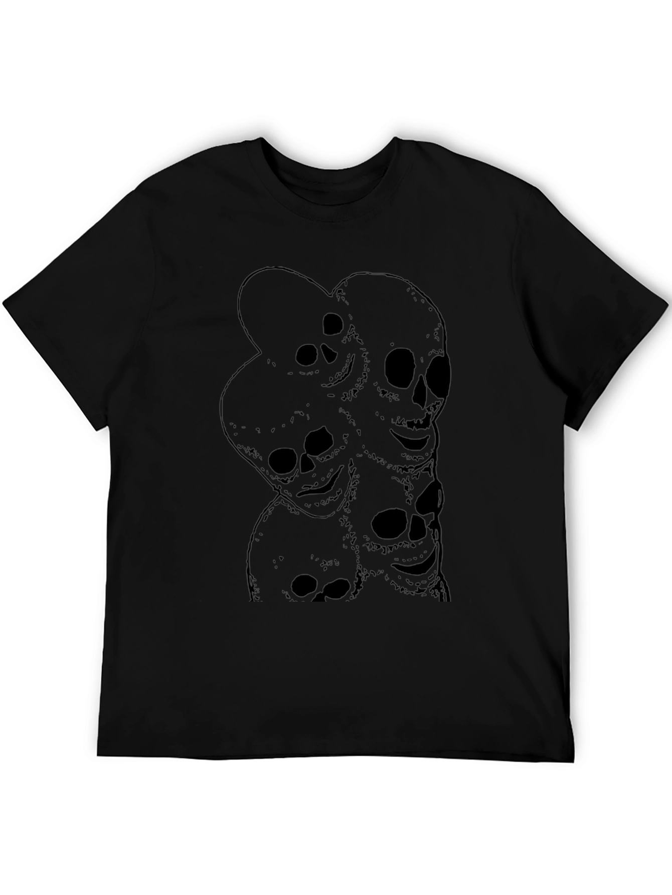 Skull Pile Graphic Black T-Shirt