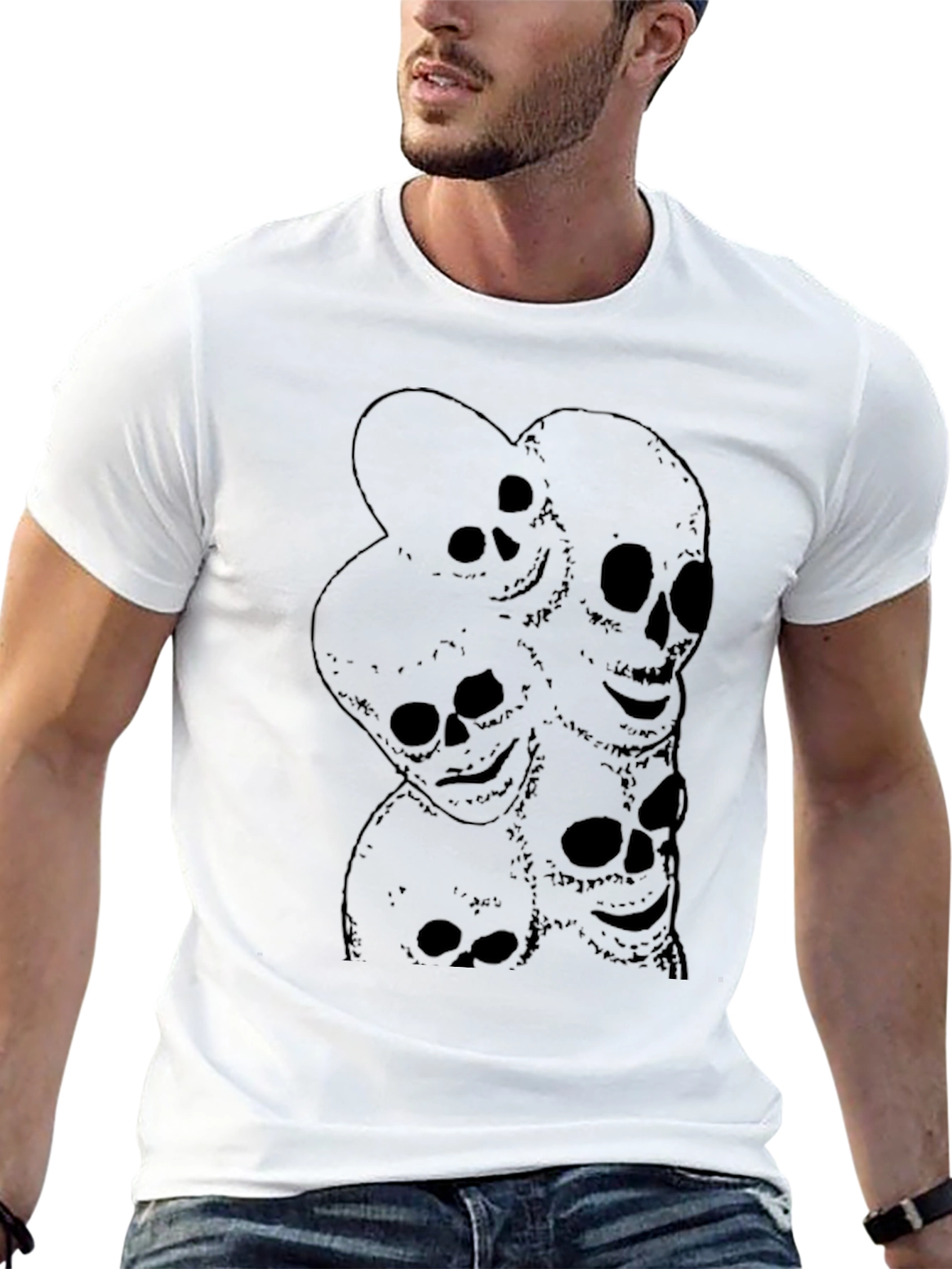 Skull Pile Graphic Black T-Shirt
