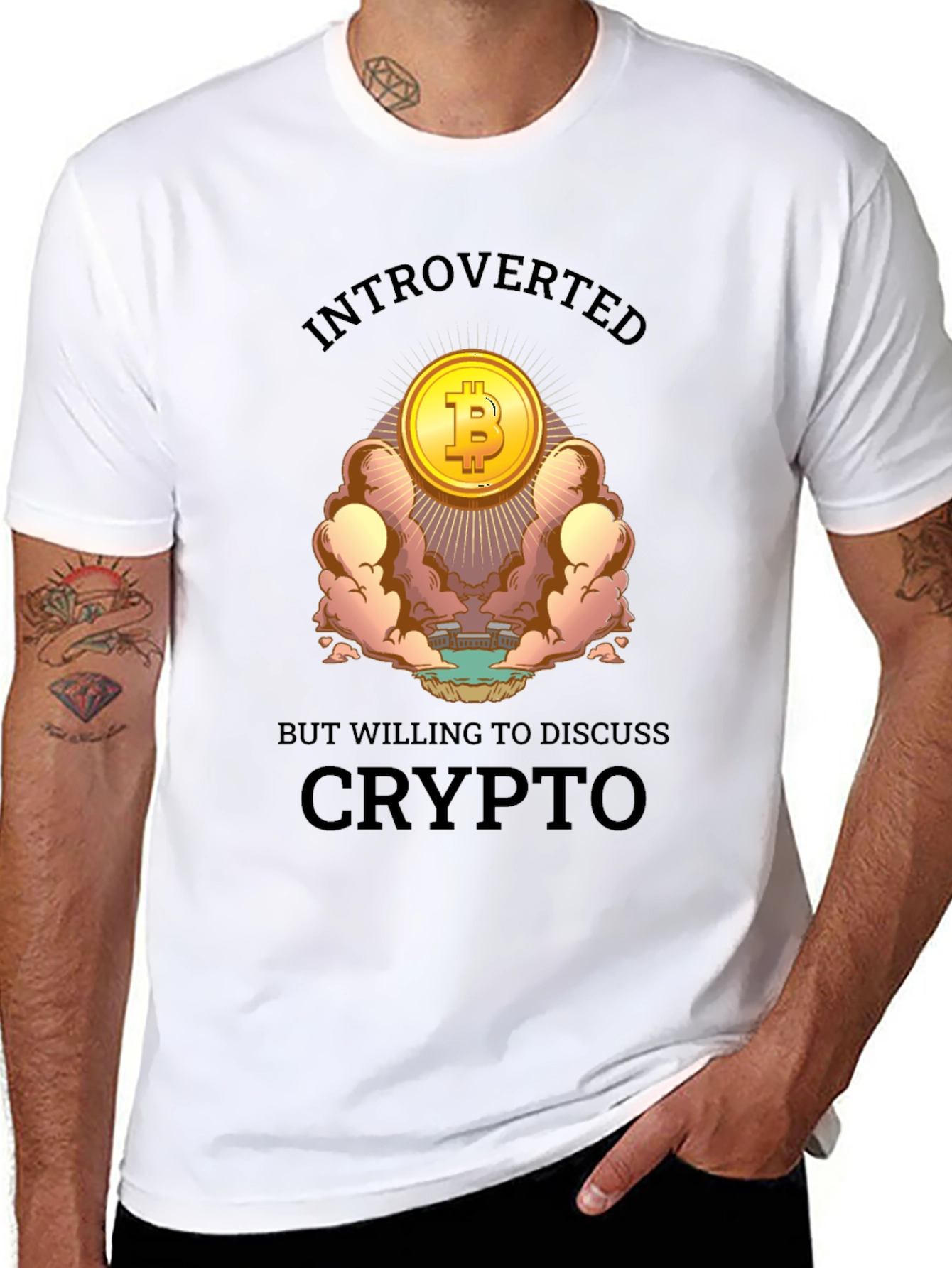 Introverted But Crypto T-Shirt - Bitcoin Lover Tee