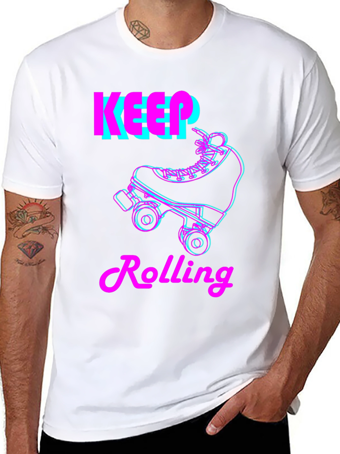 Keep Rolling Skate T-Shirt - Retro Style