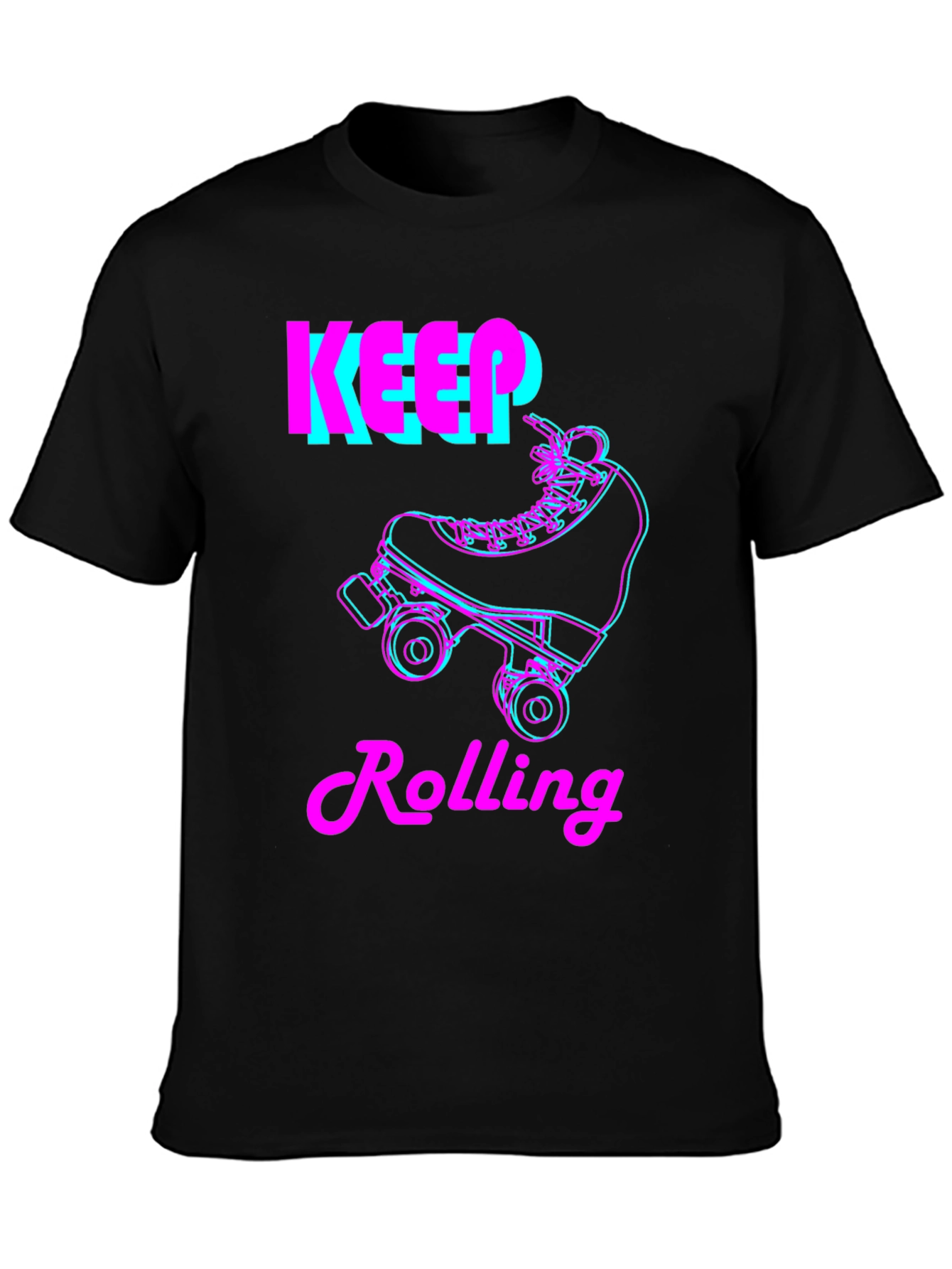 Keep Rolling Skate T-Shirt - Retro Style