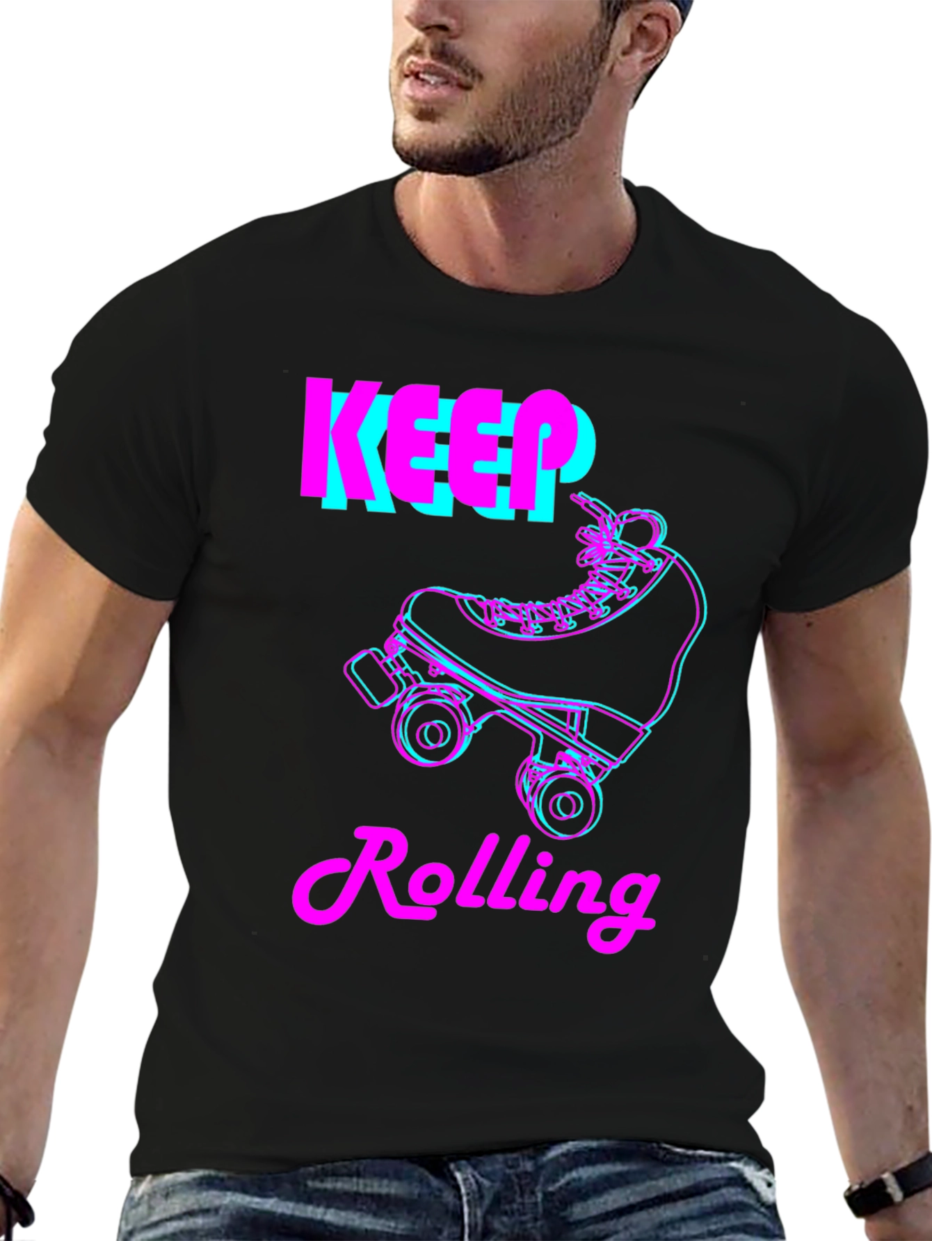 Keep Rolling Skate T-Shirt - Retro Style