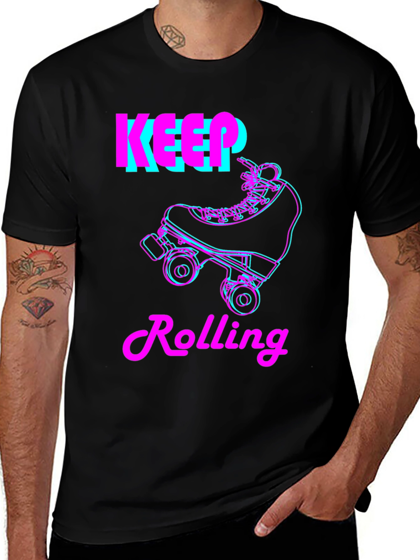 Keep Rolling Skate T-Shirt - Retro Style