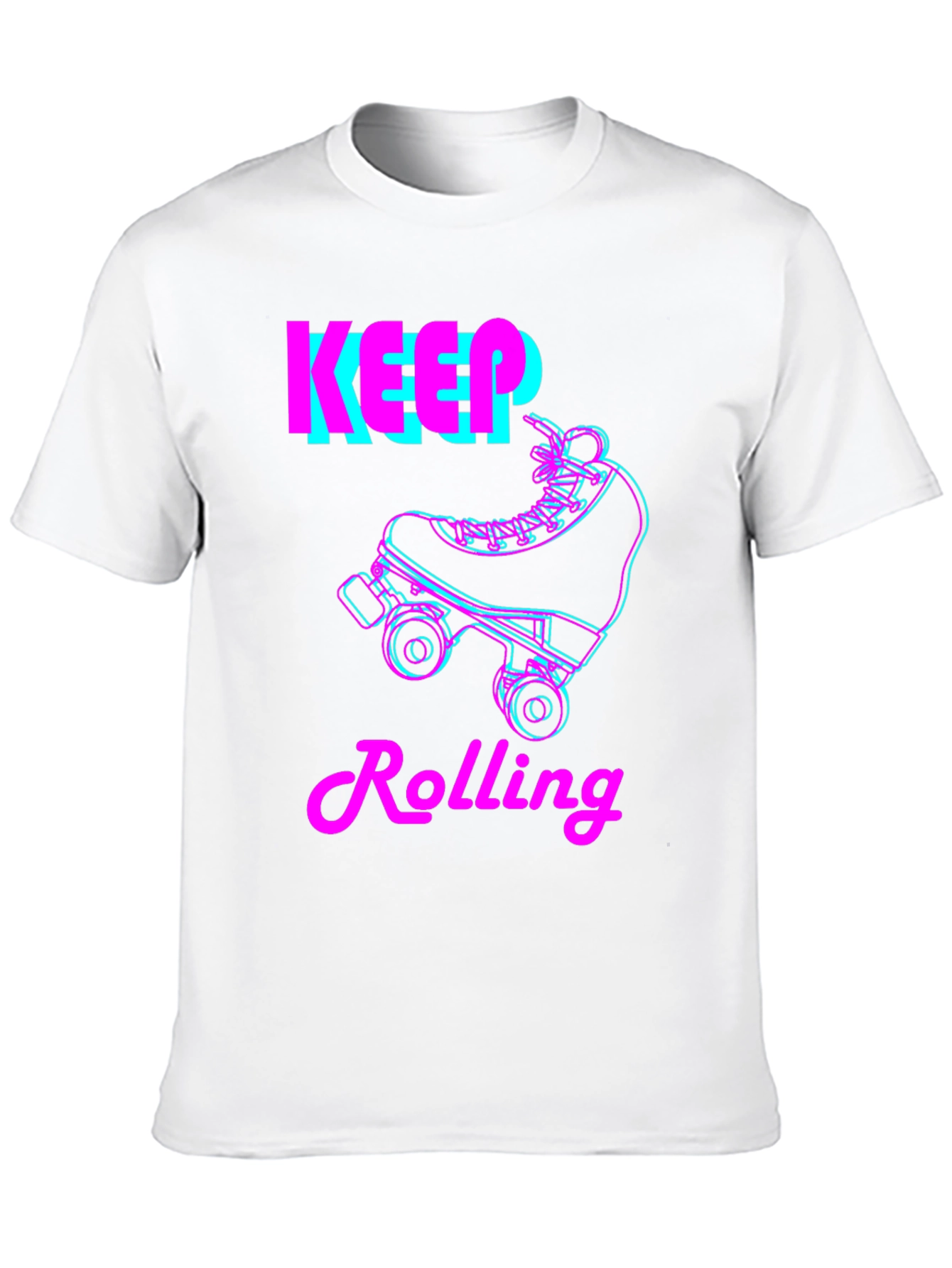 Keep Rolling Skate T-Shirt - Retro Style