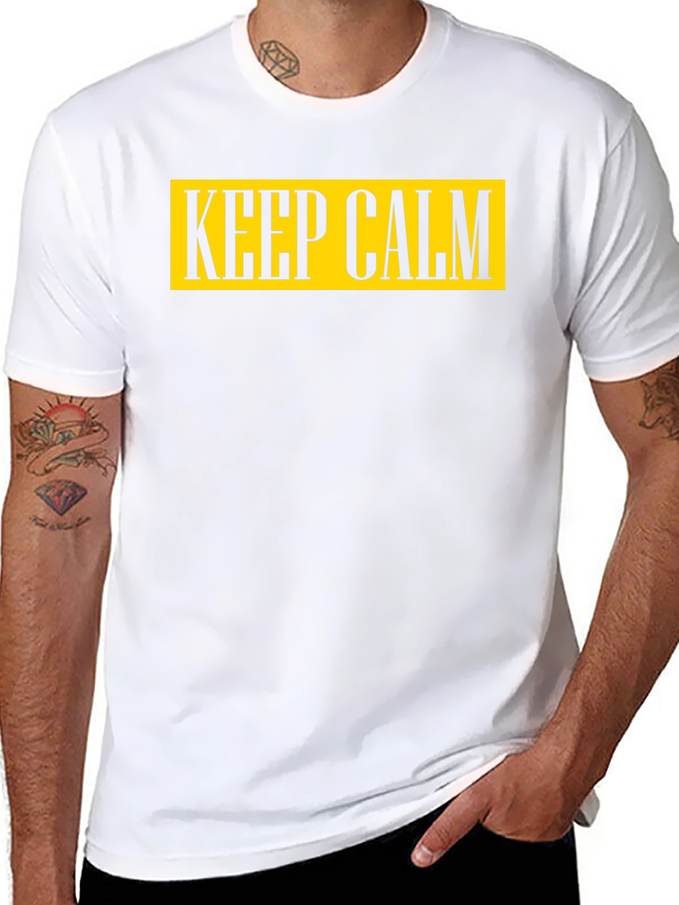 Keep Calm Graphic Tee - Mens Cotton T-Shirt