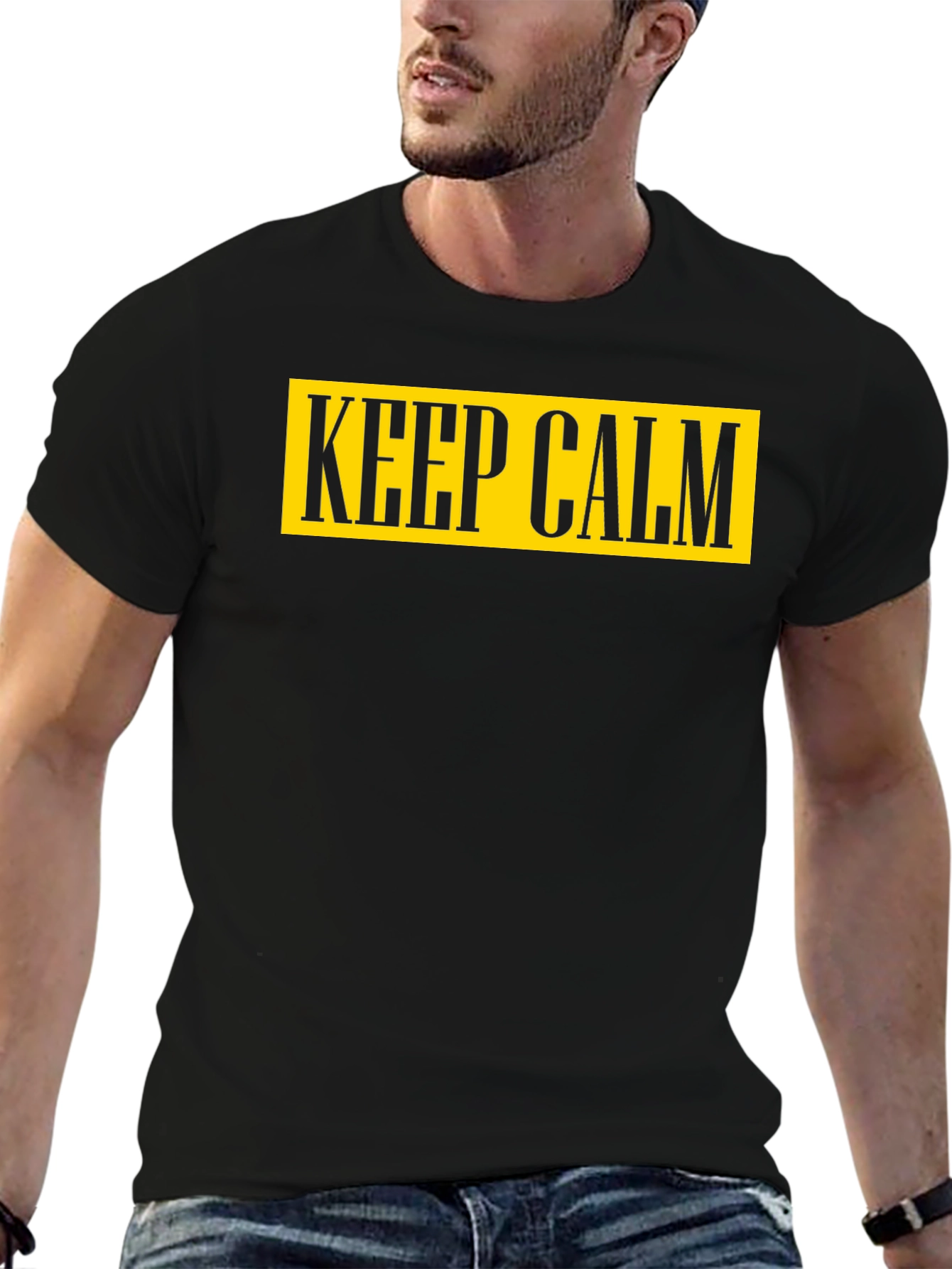 Keep Calm Graphic Tee - Mens Cotton T-Shirt