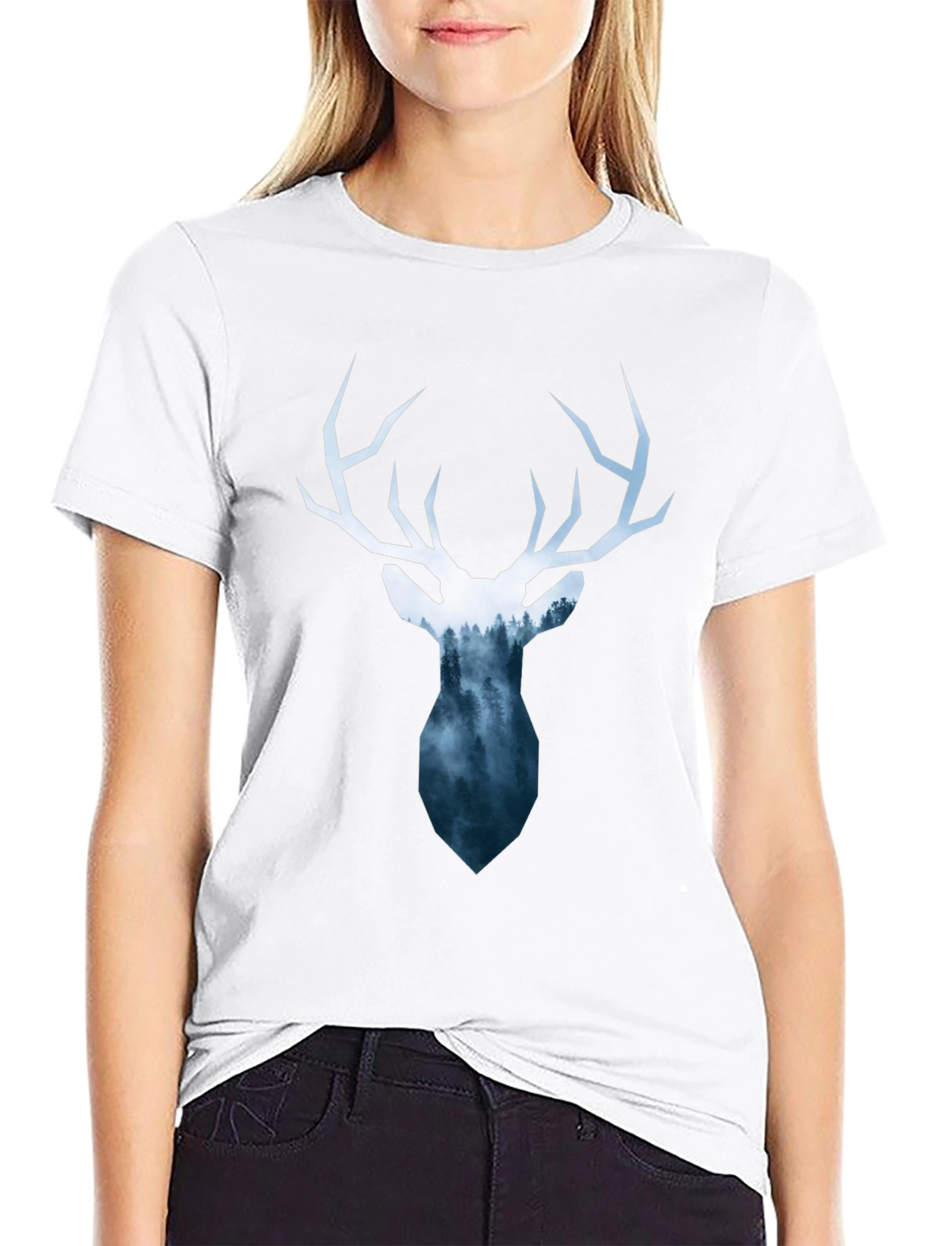 Deer Silhouette Graphic Tee - Nature Lovers T-Shirt