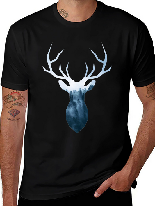 Deer Silhouette Graphic Tee - Nature Lovers T-Shirt