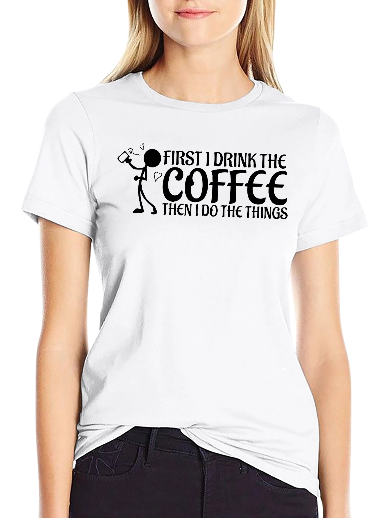 Coffee First T-Shirt - Funny Graphic Tee