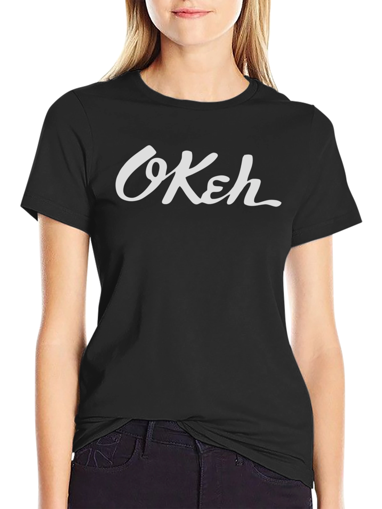 OKeh Script Graphic Black T-Shirt