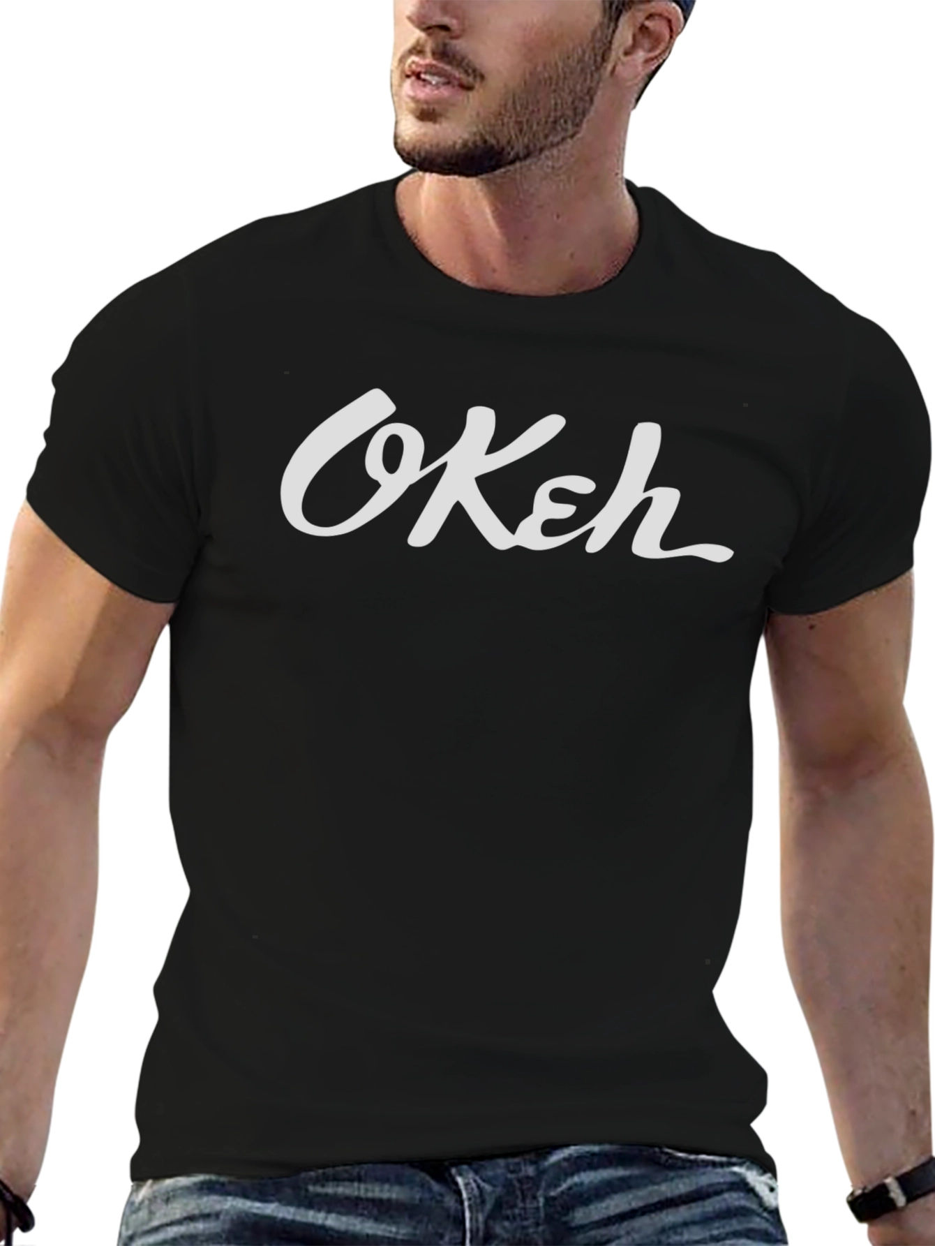 OKeh Script Graphic Black T-Shirt