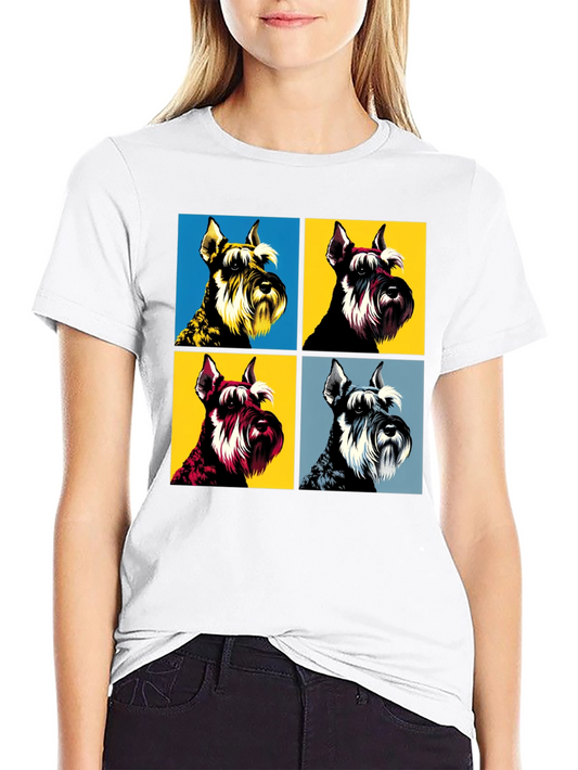 Pop Art Schnauzer T-Shirt - Unique Dog Lover Tee