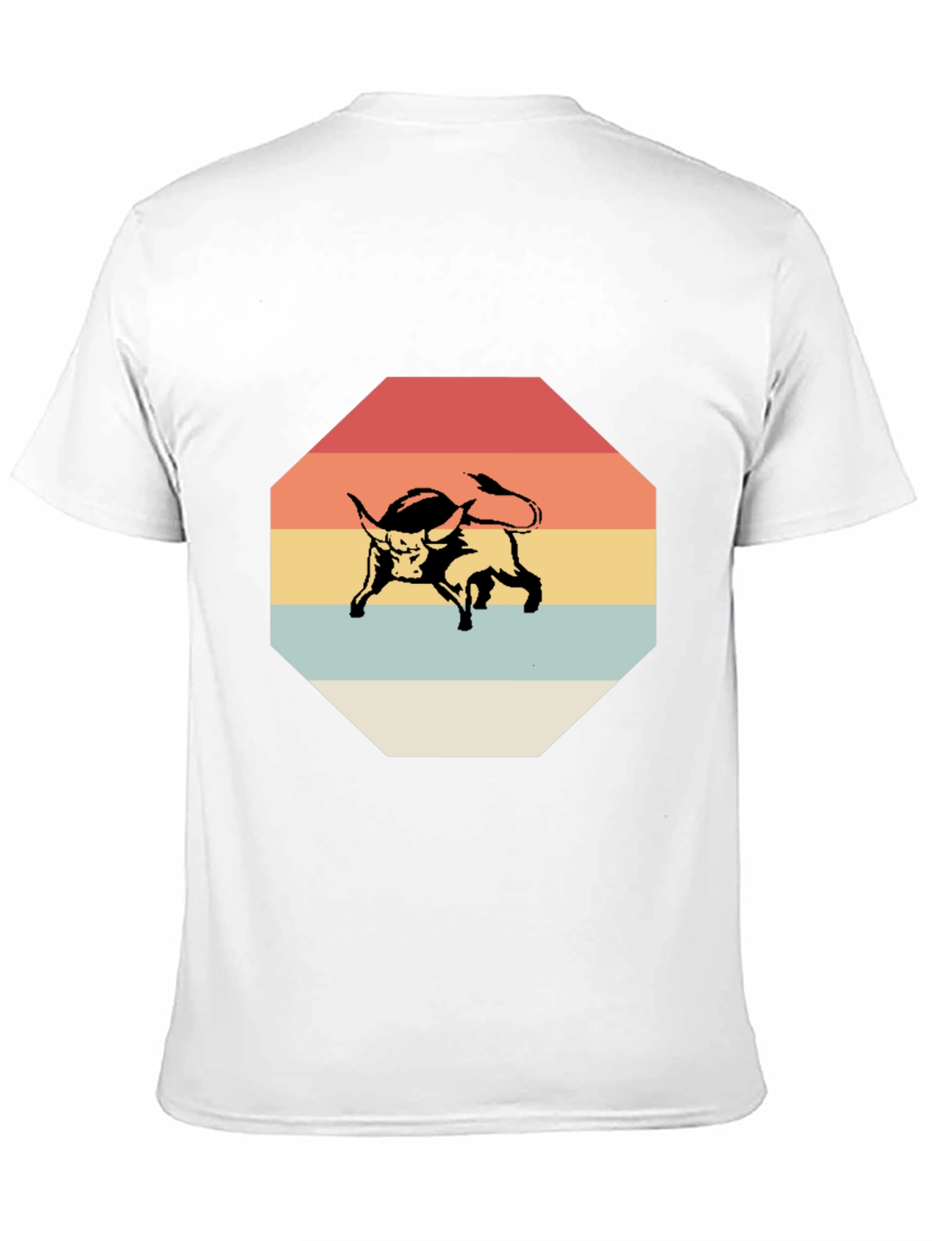 Retro Bull Graphic Tee - Stylish Mens Black T-Shirt