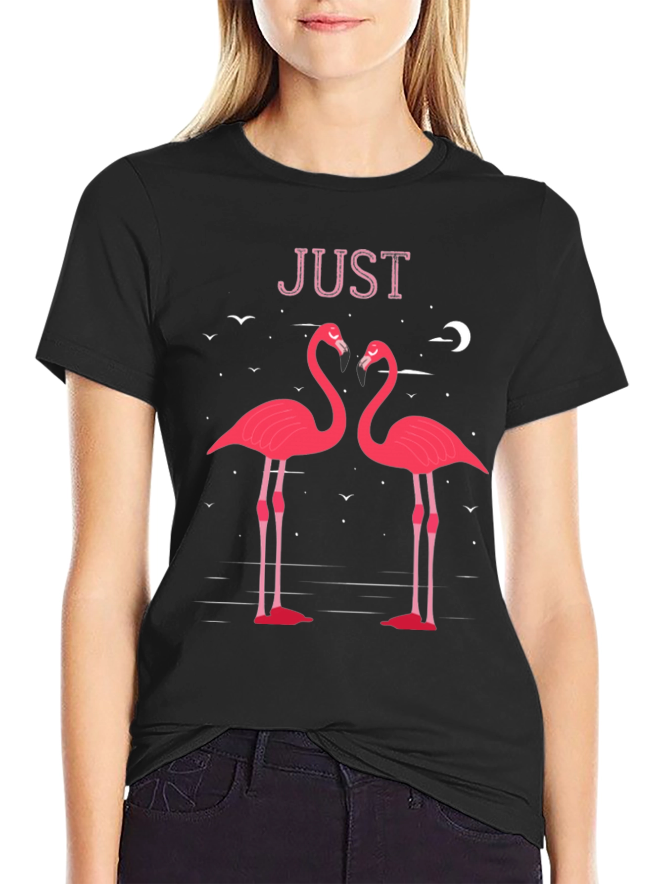 Romantic Flamingo Graphic Tee - Just Flamingos