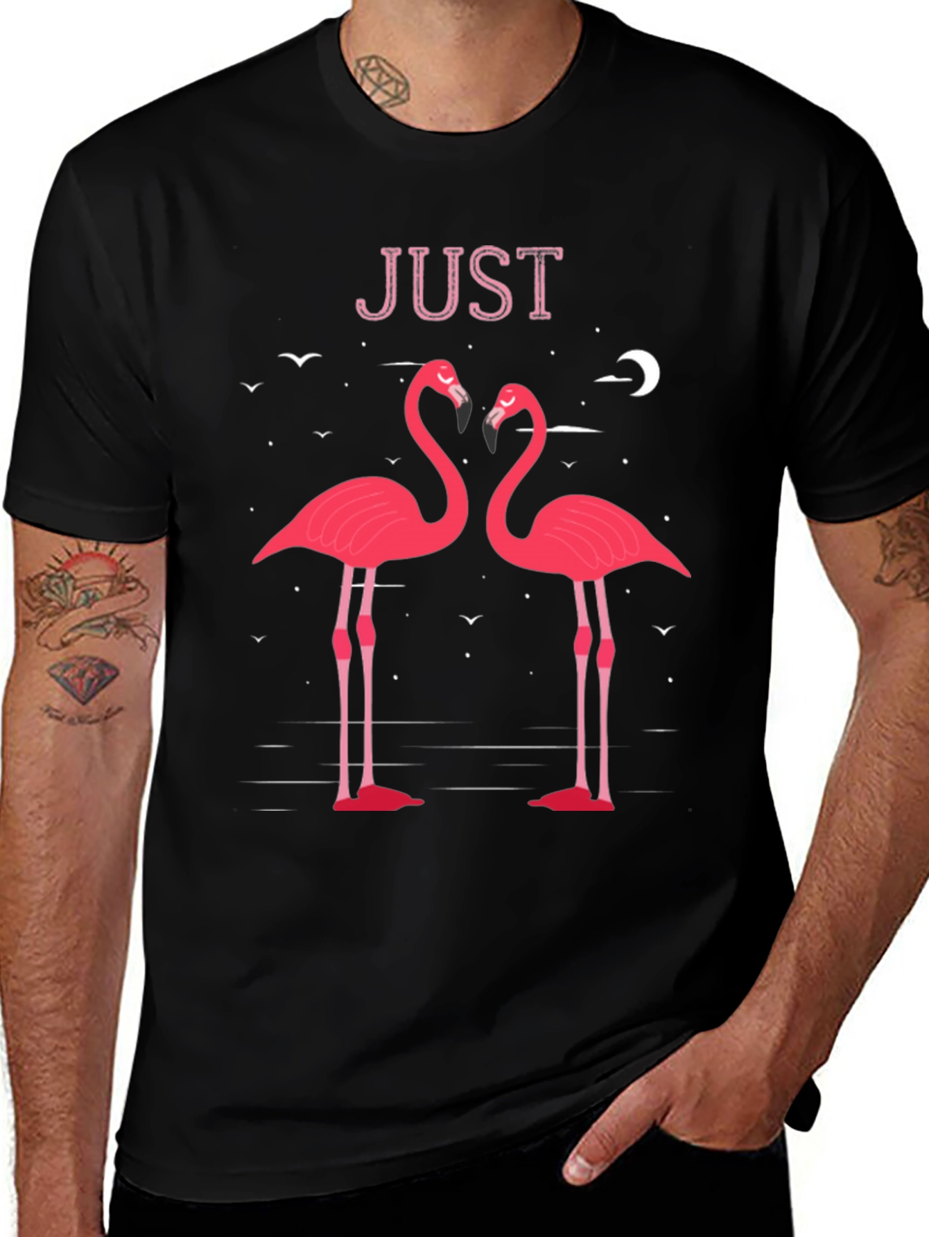 Romantic Flamingo Graphic Tee - Just Flamingos