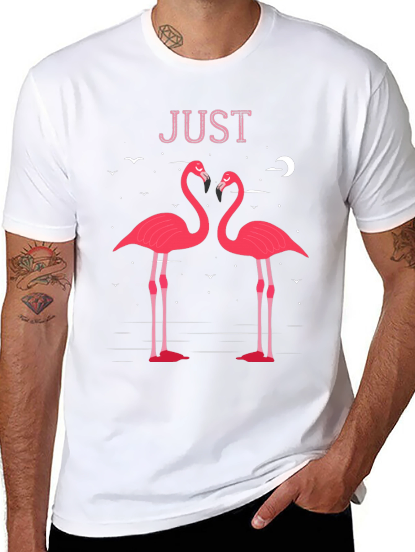 Romantic Flamingo Graphic Tee - Just Flamingos