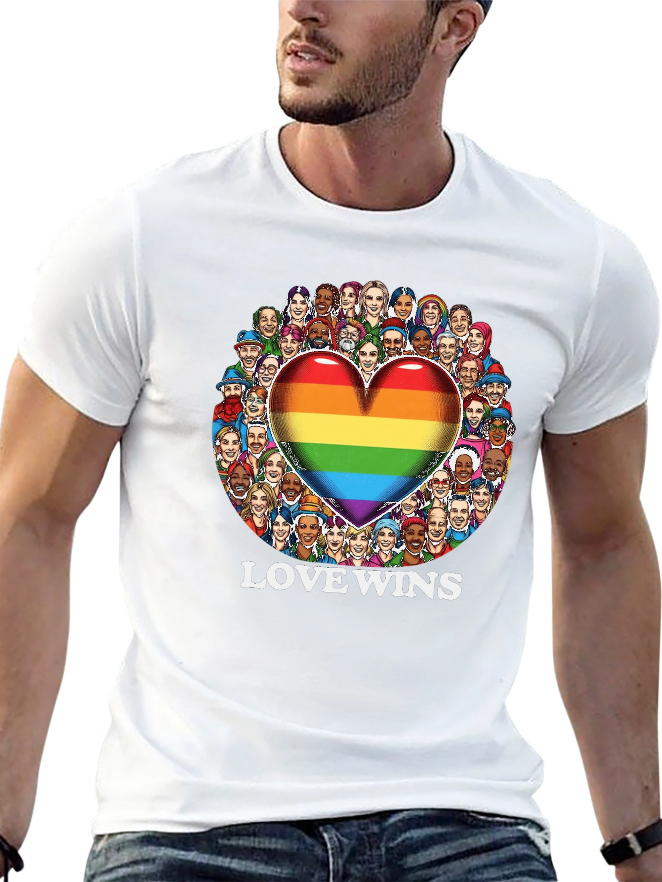 Love Wins Graphic Tee - Pride Heart Design
