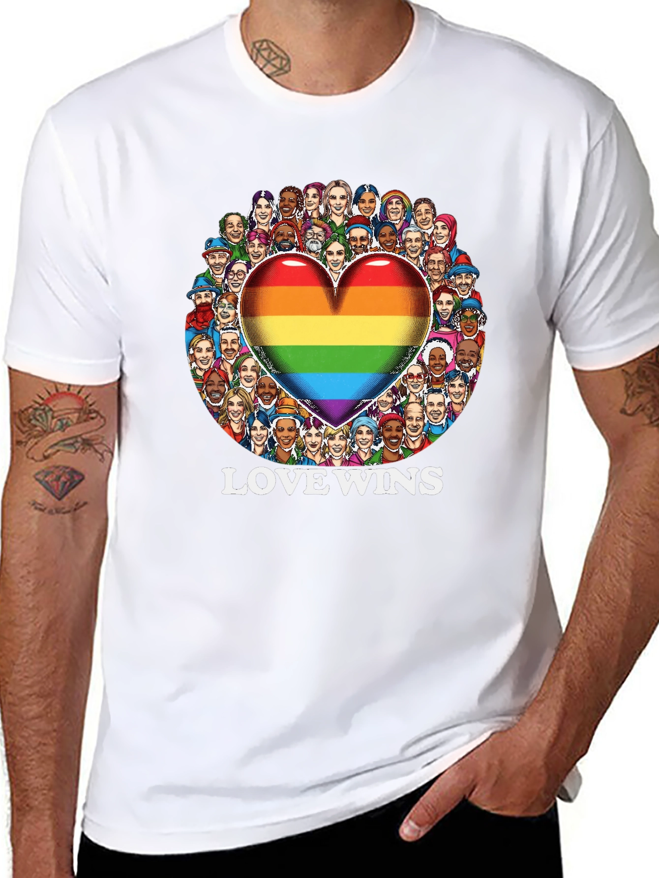 Love Wins Graphic Tee - Pride Heart Design
