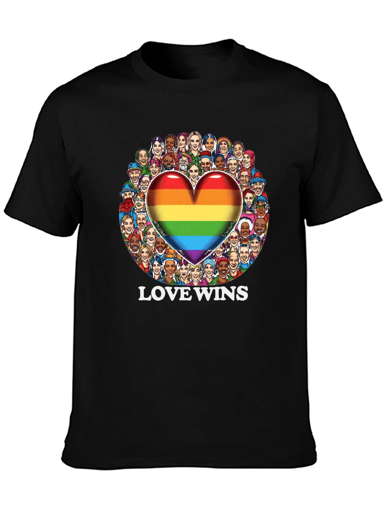 Love Wins Graphic Tee - Pride Heart Design