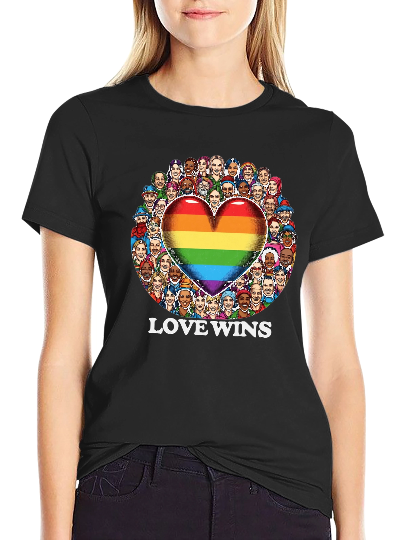 Love Wins Graphic Tee - Pride Heart Design
