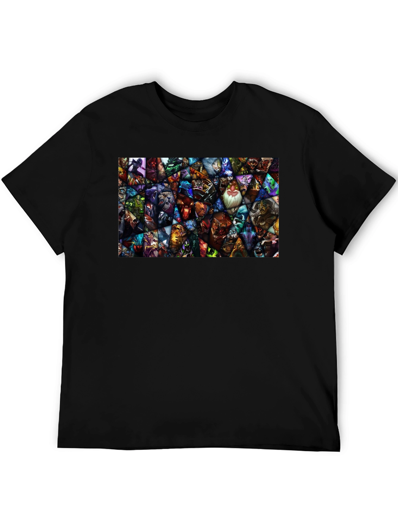 DOTA 2 Hero Mosaic Graphic Black T-Shirt