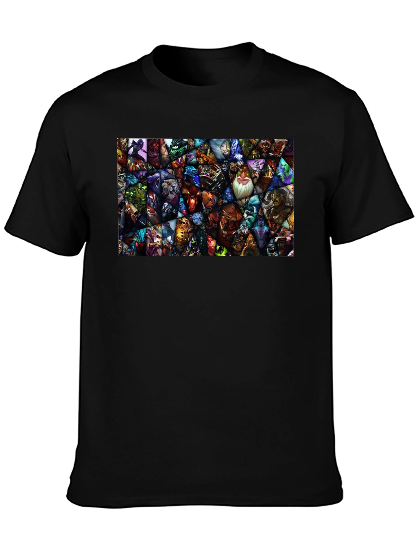 DOTA 2 Hero Mosaic Graphic Black T-Shirt