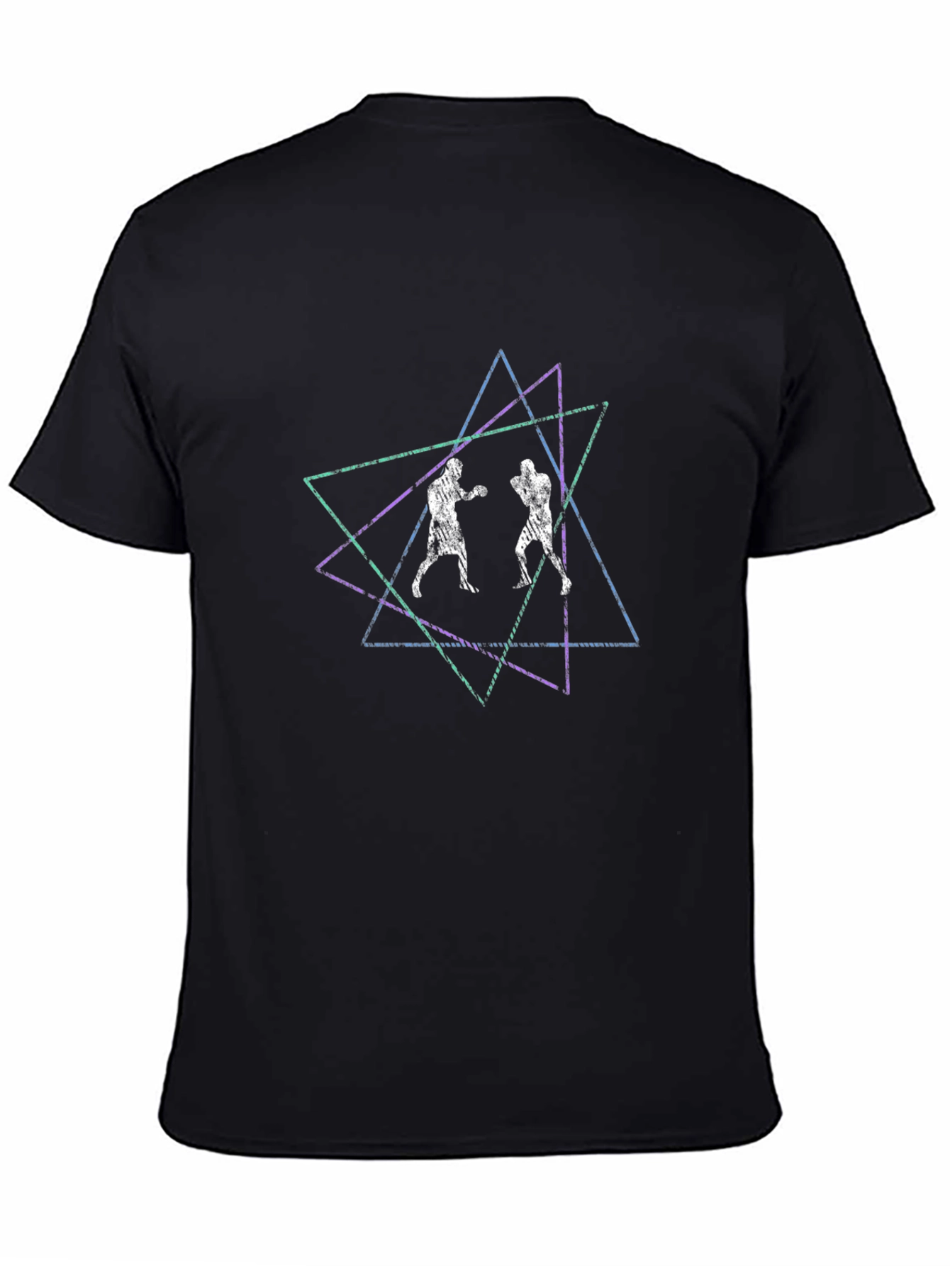 Geometric Boxer Graphic Tee - Modern Black T-Shirt