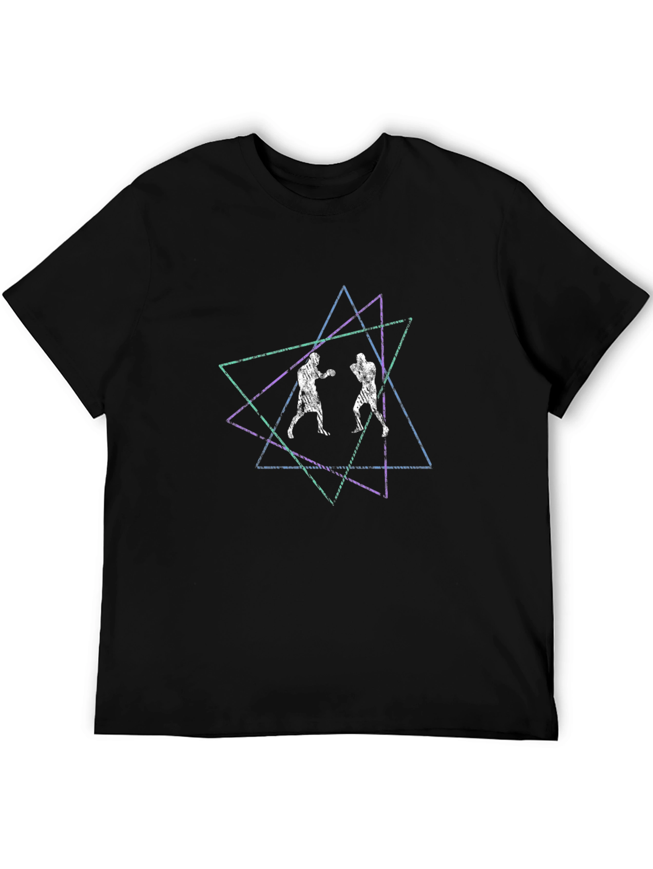 Geometric Boxer Graphic Tee - Modern Black T-Shirt