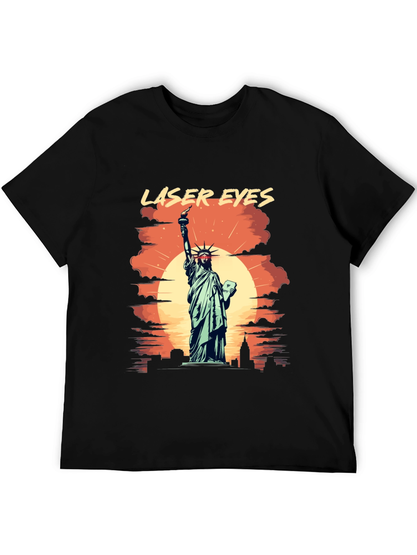 Laser Eyes Statue of Liberty Graphic Tee