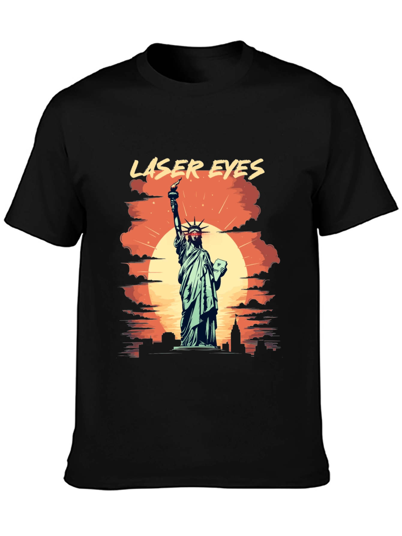 Laser Eyes Statue of Liberty Graphic Tee