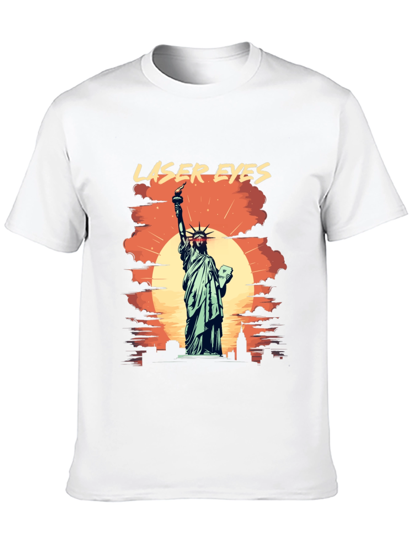 Laser Eyes Statue of Liberty Graphic Tee