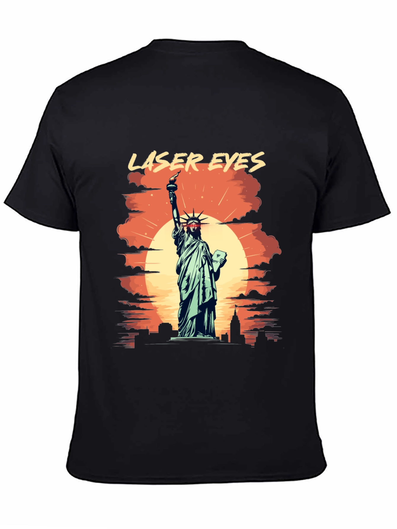 Laser Eyes Statue of Liberty Graphic Tee
